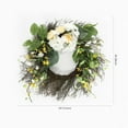 thumbnail image 3 of SAFAVIEH Faux 26 Inch Hydrangea & Spring Blossom Wreath, Yellow/White, 3 of 7