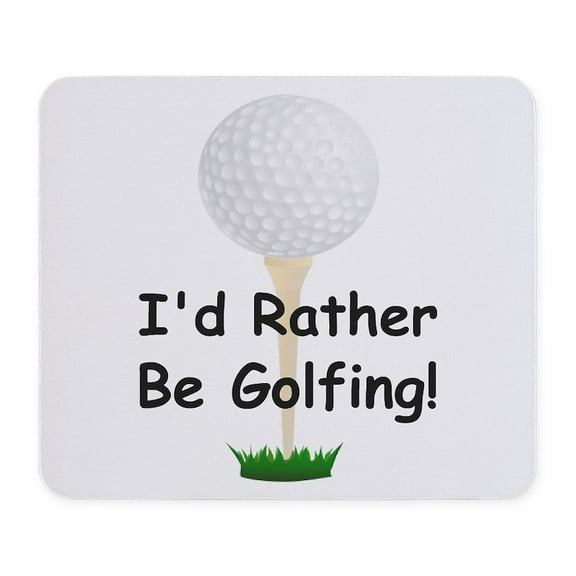CafePress - Golfball Large Id Rather Be Golfing Mousepad - Non-slip Rubber Mousepad, Gaming Mouse Pad