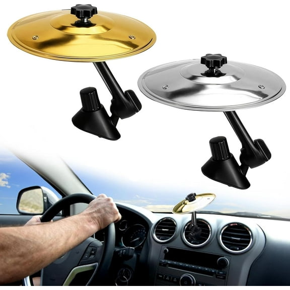 2-Pack Car Cymbal Air Vent Crash Dash Board Cymbal Drum Symbol Dashboard Drums Mini Mount Drumming Music Mounted Tiny Clip Attachment Set Attaches Small Stand Splash Instrument Drumset Kit