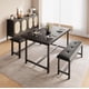 thumbnail image 1 of Historyli Juego de mesa de comedor para 4 personas,mesa de cocina con bancos,juego de mesa de comedor rectangular con 2 bancos tapizados,juego de mesa de comedor de 3 piezas para espacios pequeños, 1 of 6