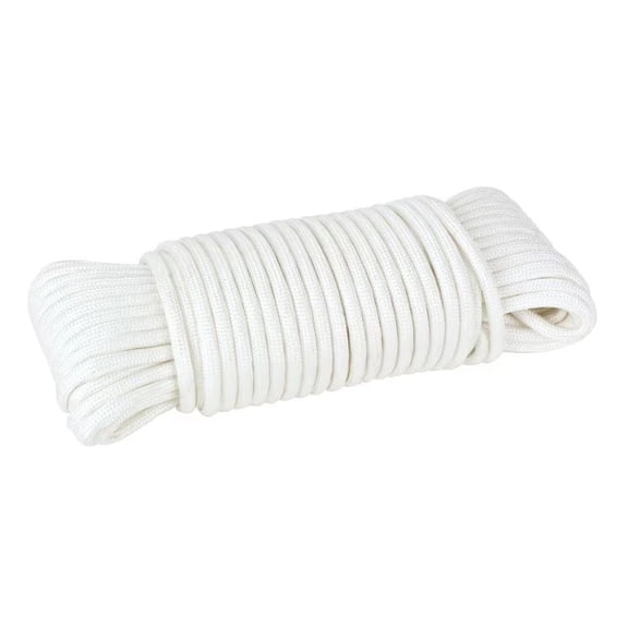 Everbilt 1/8 inch x 50 ft. White Nylon Paracord Rope