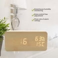 thumbnail image 3 of Reloj despertador inteligente con control de voz, reloj de madera con luz LED silenciosa, reloj de madera, regalo artesanal, carga USB, 3 of 5