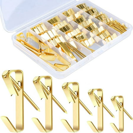 

Hanging Hooks 136 Pcs 5 Sizes Hanger Kit Including 10/20/30/50/100 LB Heavy Duty Hangers Hardware Kit