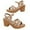 Khaki, variant on Womens Wedge Sandals Dressy Summer Casual Brided Strap Platform Open Toe Stacked Mid Heels Sandal Comfortable Walking Shoes for Travel Outdoor