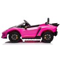 thumbnail image 2 of KingToys Pink Licensed 12V Lamborghini Autentica 4x4 Kids Ride On Car With RC, 2 of 3