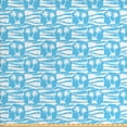 thumbnail image 1 of Tropical Upholstery Fabric by the Yard, Cool Exotic Summer Pattern with Palm Trees and Wavy Bubbly Squares, Decorative Fabric for DIY and Home Accents, Deep Sky Blue and White by Ambesonne, 1 of 4