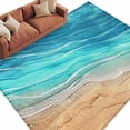 thumbnail image 2 of Aqua Ombre Coastal Area Rug 5x7 FT, Non Slip Bedroom Throw Carpet, Summer Nautical Beach Ocean Seaside Washable Soft Floor Carpet Non-Shedding Rug for Dining Room Bedside Classroom Desk, 2 of 9