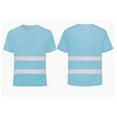 thumbnail image 3 of Manyakai Men High Visibility Safety T-Shirts Hi Vis Short Sleeve Work Shirt Cycling Reflective Tee Light Blue 3XL, 3 of 5