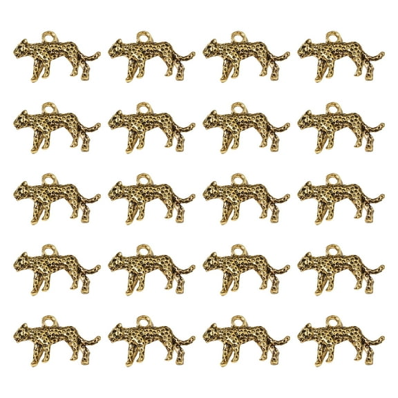 COOLHOOD 20 Pieces Animal Charm for Bracelets and Keychains Leopard Pendants Accessories Tarnish Resistant Necklace Pendant