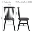 thumbnail image 6 of PAPROOS Dining Chairs Set of 2, Solid Wood Dining Room Chair with Backrest, Modern Wide Kitchen Dining Chair with Comfortable Seat for Kitchen, Dining Room, Black, 6 of 10
