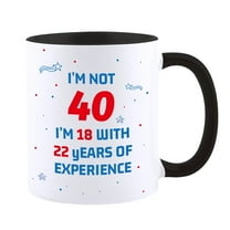 HiiKaa Funny 40th Birthday Gifts for Women Man- Turning 40 Year Old Birthday Bday Gift Ideas for Best Friends, Friends,11oz Ceramic Coffee Mug,Black