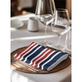 thumbnail image 6 of Navy Blue Red Striped Cloth Napkins Set of 6 Reusable Dinner Napkins, Gradient Horizontal Lines Cocktail Napkin Washable Table Napkins for Wedding/Holiday Party/Baby Shower 20"x20", 6 of 7