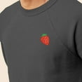 thumbnail image 5 of Dalix Strawberry Embroidered Fleece Crewneck Long Sleeve Sweatshirt Mens in Asphalt Gray XL X-Large, 5 of 5