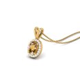 thumbnail image 2 of 925 Sterling Silver Gold Vermeil Oval Citrine Solitaire Women Valentines Day Gifts Necklace, 2 of 4