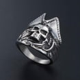 thumbnail image 1 of HOOUN MEN'S PIRATE HAT SKULL RING STAINLESS STEEL CAPTAIN PIRATE SKULL RING BIKER PUNK-7, 1 of 5