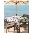thumbnail image 3 of Outdoor Tablecloths with Umbrella Hole & Zipper, Spring Floral 54x54 Inch Square Tablecloths, Pink Blue Flowers Botanical Butterflies Waterproof Table Cloth, Patio/Pool/Picnic Table Covers, 3 of 8