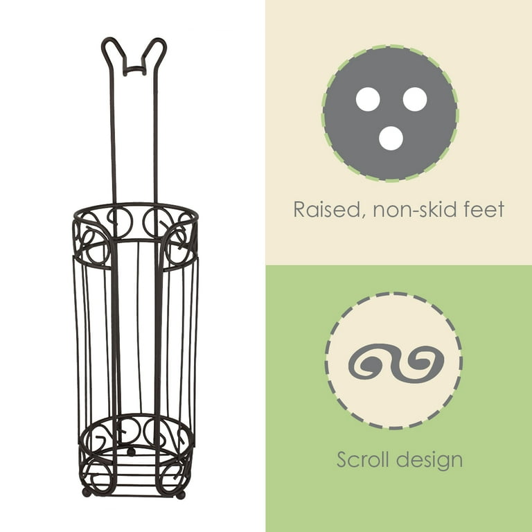 Home Basics Scroll Design Toilet Paper Holder and Dispenser