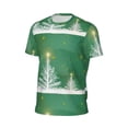 thumbnail image 6 of Wukai Christmas Green Print Men's Short-Sleeved Mesh T-Shirt,Quick-Dry Short Sleeve Workout T-Shirt-X-Large, 6 of 8