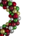 thumbnail image 3 of Northlight Traditional 2-Finish Shatterproof Ball Christmas Wreath - 24" - Multicolor - Unlit, 3 of 7