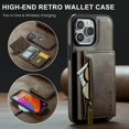thumbnail image 4 of Funda de teléfono de cuero para iPhone 15, 14, 13, 12, 11 Pro Max, billetera de lujo, montaje en coche, carga inalámbrica supermagnética, 4 of 5