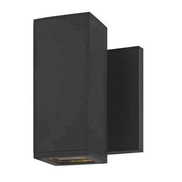 Lampe Murale Carrée Cylindrique Haut/bas Extérieure Finition Noir Mat