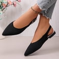 thumbnail image 4 of hopeusnice Knit Pointed Toe Slingback Flat Ballet Flats Women Minimalist Daily Footwear Black 36, 4 of 9