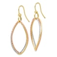 thumbnail image 2 of Triple Marquise Dangle Earrings in 10k Tri-color Gold, 48mm, 2 of 5
