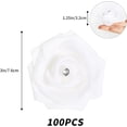 thumbnail image 3 of White Rose Artificial Flower Heads, 3in Real Looking Stemless Foam Roses Fake Flowers Bulk with Crystal for DIY Craft Wedding Bouquets Arrangements Party Home Decorations(White), 3 of 5