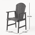 thumbnail image 3 of Tcbosik Set of 2 Acacia Wood Chairs, Weather-Resistant Dining Chair, Armchair for Garden, Patio, Backyard, Easy Assembly, Dark Grey, 3 of 10