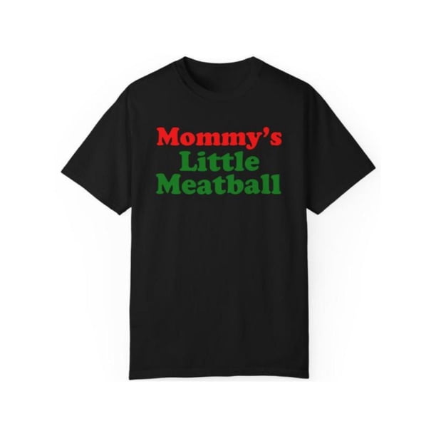 Camiseta vintage con humor italiano: cita de "La pequeña albóndiga de mamá", divertida camiseta informal de algodón, ideal como regalo para hombre.