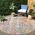 thumbnail image 2 of SAFAVIEH Rainbow Jamel Abstract Indoor/Outdoor Area Rug, Blue/Gold, 6'7" x 6'7" Round, 2 of 10
