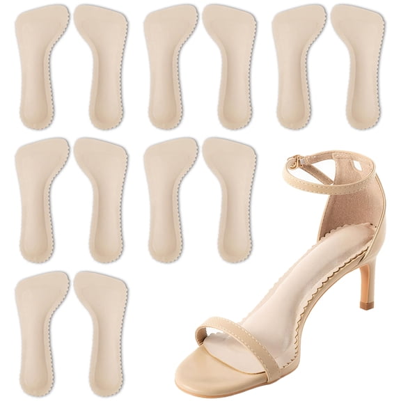 6 Pairs Women's High Heel Inserts, Heel Pads for Shoes, 3/4 Invisible Anti-Slip Insoles