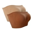 thumbnail image 2 of LYEAA Wireless Bras for Women Padded Pack of 2 Plus Size Strapless Stretch Push Up Bandeau No Wire Solid Seamless Invisible Support Non-Slip Breathable Comfortable Soft Sleeping Everyday Bra Brown L, 2 of 9