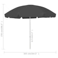 thumbnail image 4 of vidaXL Beach Umbrella Anthracite 300 cm, 4 of 5