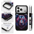thumbnail image 5 of Wallet Case For Apple iPhone Air / 17 Pro / 17 Pro Max Series with Card Holder, PU Leather Kickstand Card Slots Screen Protector Included For iPhone 17 Series, Dark Bear Geometric, 5 of 8