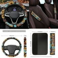 thumbnail image 5 of Yuyamidu Aztec Car Seat Cover Full Set of 15 Sunflowers Car Carpet Mats Universal Steering Wheel Cover Brown Seat Belt Cover Coaster Gear Shift Knob Cover Set, 5 of 6