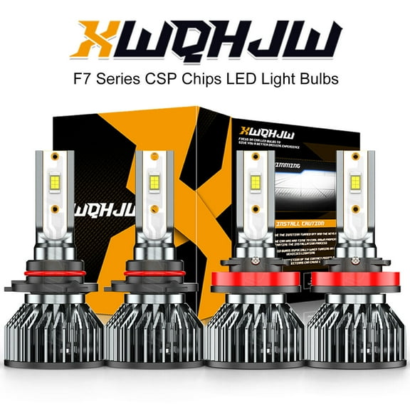 For Peterbilt 579 389 4X White 9005 H11 LED Combo Bulbs Headlight High Low Beam