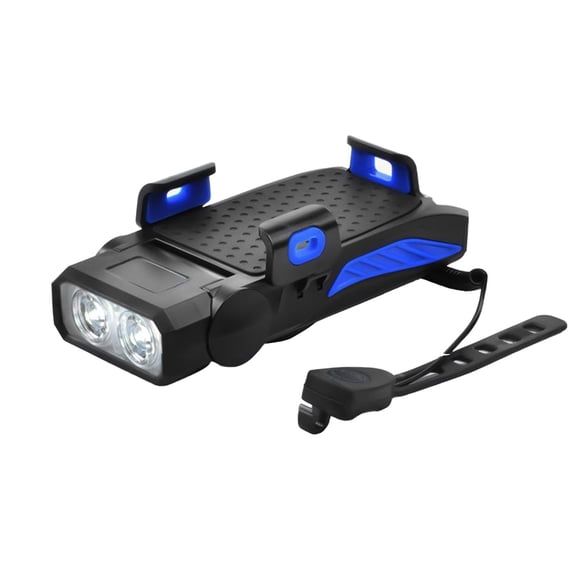 dajkiuy Bike Phone Holder,USB Rechargeable Bike Phone Mount,LED Bike Headlight with Power Bank,Easy to Install Rainproof Cycling Front Lamp Fits All Bicycles Phone Holder,Blue