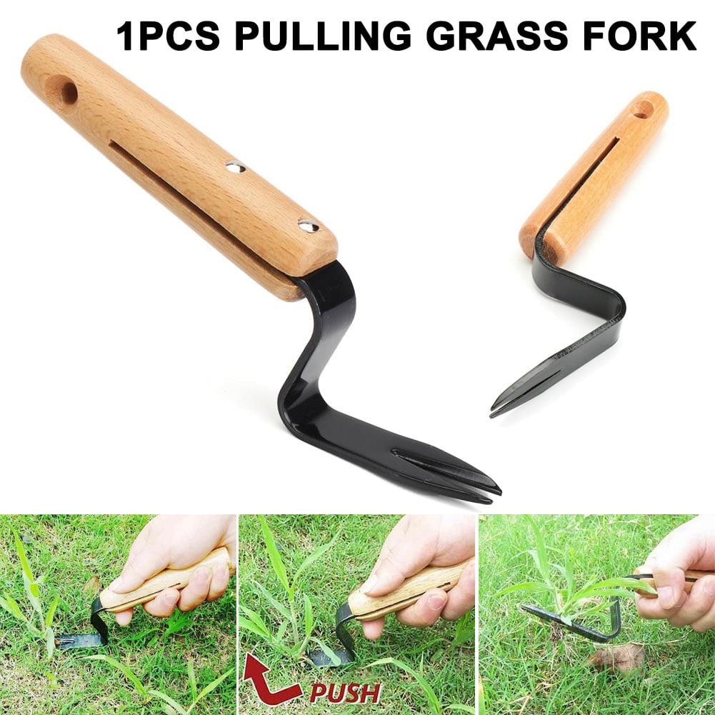 Forked Head Hand Weeder Puller Carbon Steel Weeds Shovel Garden