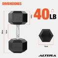 thumbnail image 4 of Mancuerna Hexagonal Altera  Acero Forro de Neopreno 40 Lbs, 4 of 6