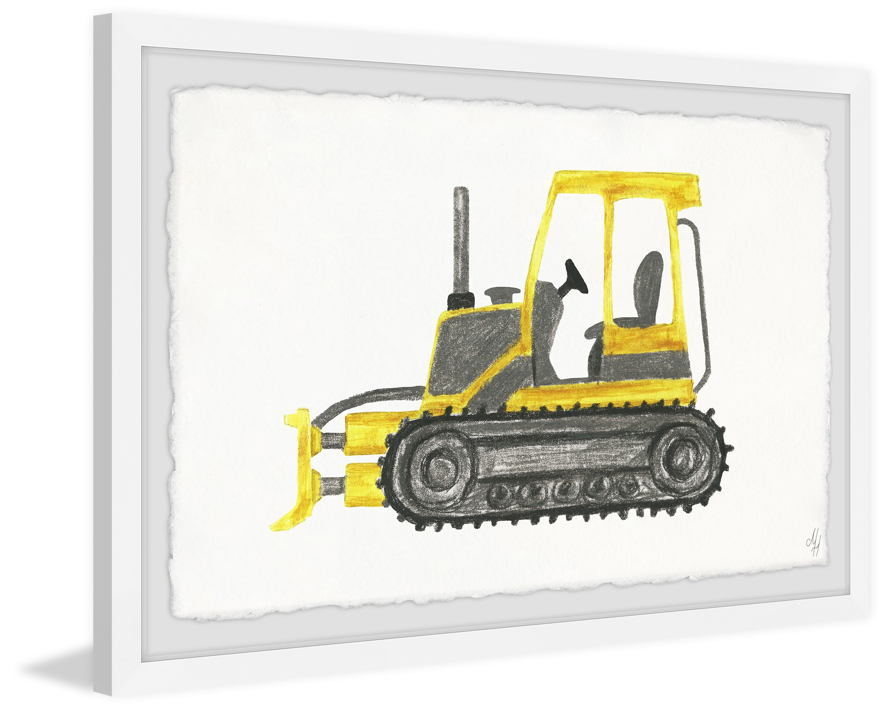Marmont Hill Bulldozer Truck Framed Wall Art