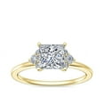 thumbnail image 1 of 0.70 T.C.W Princess Shape Natural Diamond Latest Design Halo Wedding Ring for Ladies Solid 14K Yellow Gold Size 8, 1 of 1