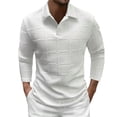 thumbnail image 3 of Vetsdori Mens Long Sleeve Shirts Winter Outdoor Pullover Button up Casual Sweatshirt Plain Collar Tshirts for Men, 3 of 9