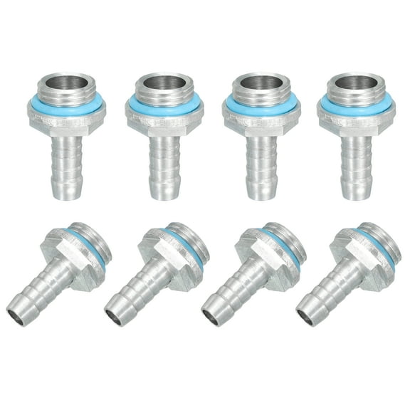 Uxcell 8pcs G1/4 Fitting, G1/4 Thread with 7mm OD Nozzle PC Water Cooling Hose Barb Fitting for PC Water Cooling System Accessories