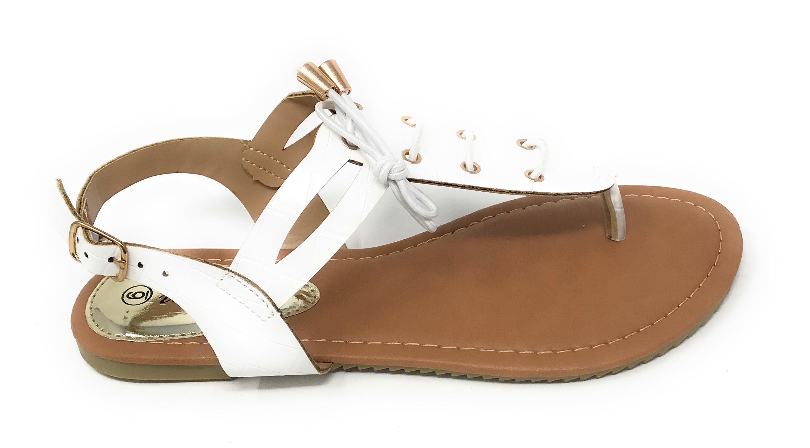 Victoria K Women's Laceup Faux Snake Skin With Side Buckle Sandals