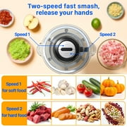 ORFELD Meat Grinder Electric Food Chopper, 2 Speeds 8 Cup Food Processor New, Silver