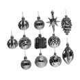 thumbnail image 1 of Adornos para árboles de Navidad, bolas decorativas de Navidad, adornos de regalo, decoración reutilizable para árboles de Navidad, regalo de fiesta, Gris, 1 of 7