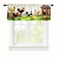 thumbnail image 2 of Rdsfhsp Farm Animal Window Valance Curtain, Chicken and Rooster Pattern Decorative Rod Pocket Short Curtain for Kitchen Farmhouse Decor, 2 of 5