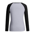 thumbnail image 5 of Camiseta suelta estampada a la moda para mujer, blusa de manga larga, cuello redondo, camisetas informales Pompotops FGAJ8225, 5 of 5