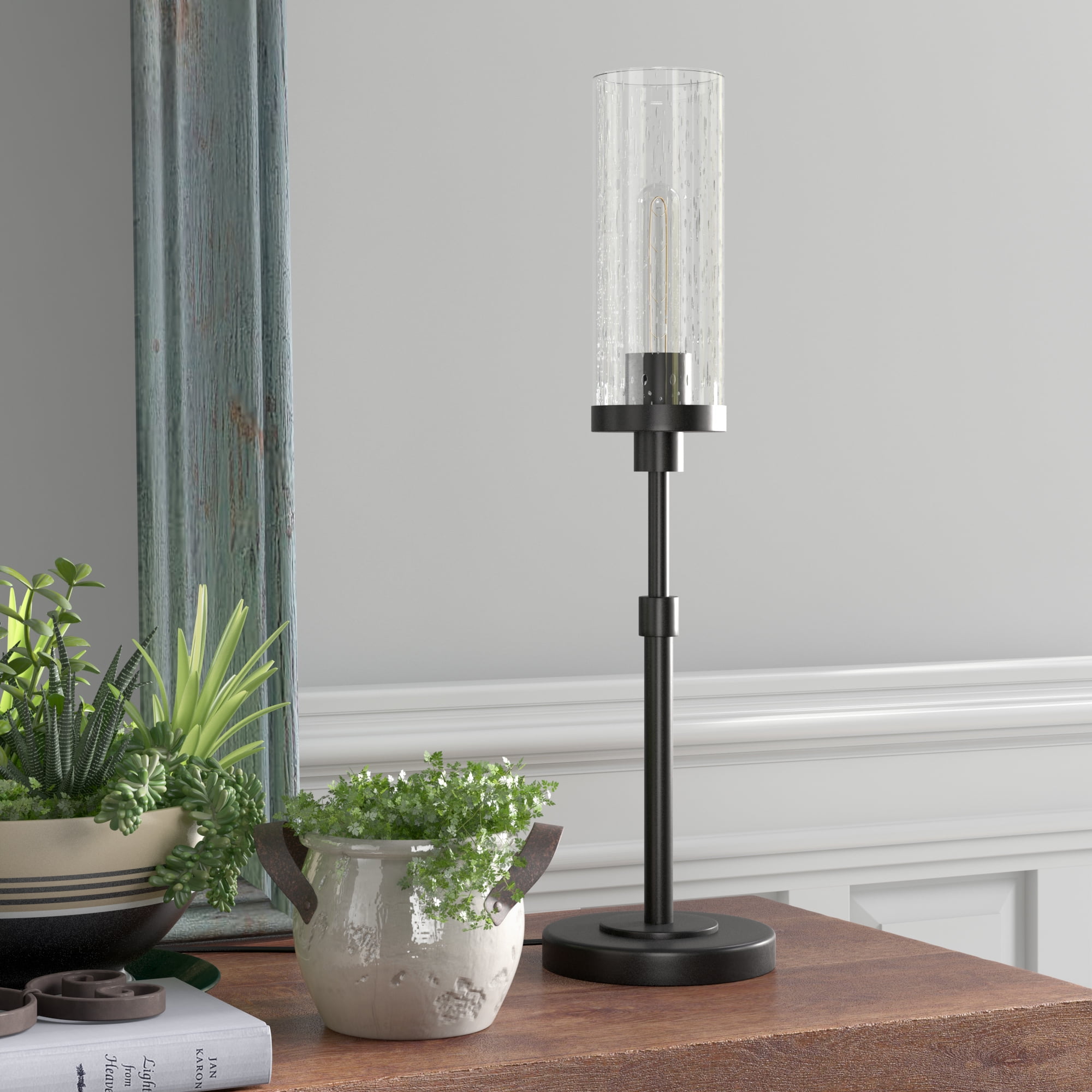 Evelyn&Zoe Frieda 26.68" Table Lamp with Glass Shade
